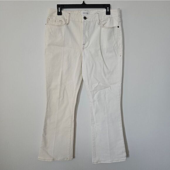 NWT Frame Le Crop Mini Boot in Vintage White Multi - Picture 2 of 8